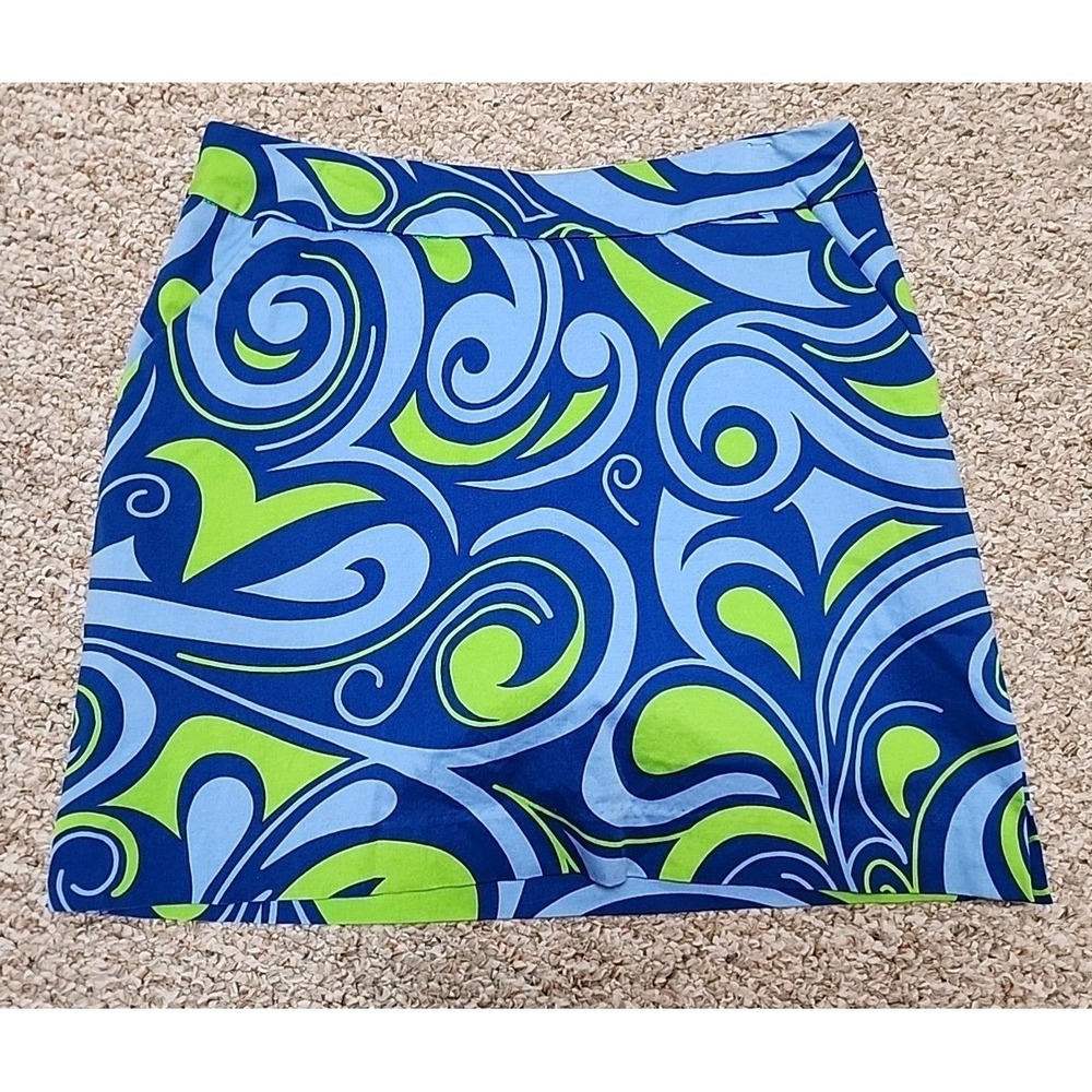 Loudmouth Ladies Size 6 Golf Skort Skirt Lined Blue Green Paisley Swirl